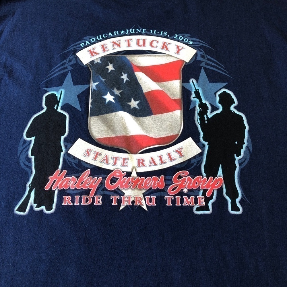 HARLEY Davidson Owners Group HOG Kentucky State Rally Shirt 09 Navy Large Shirt